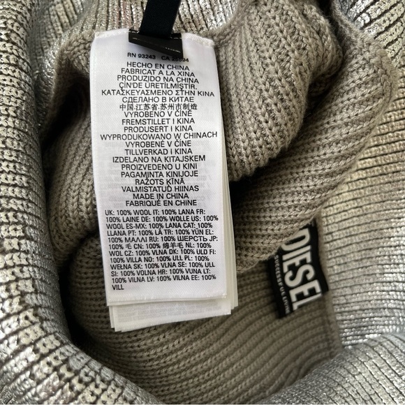 Diesel Silver Wool Knit M-Adhuette Skirt Size M - Picture 11 of 16